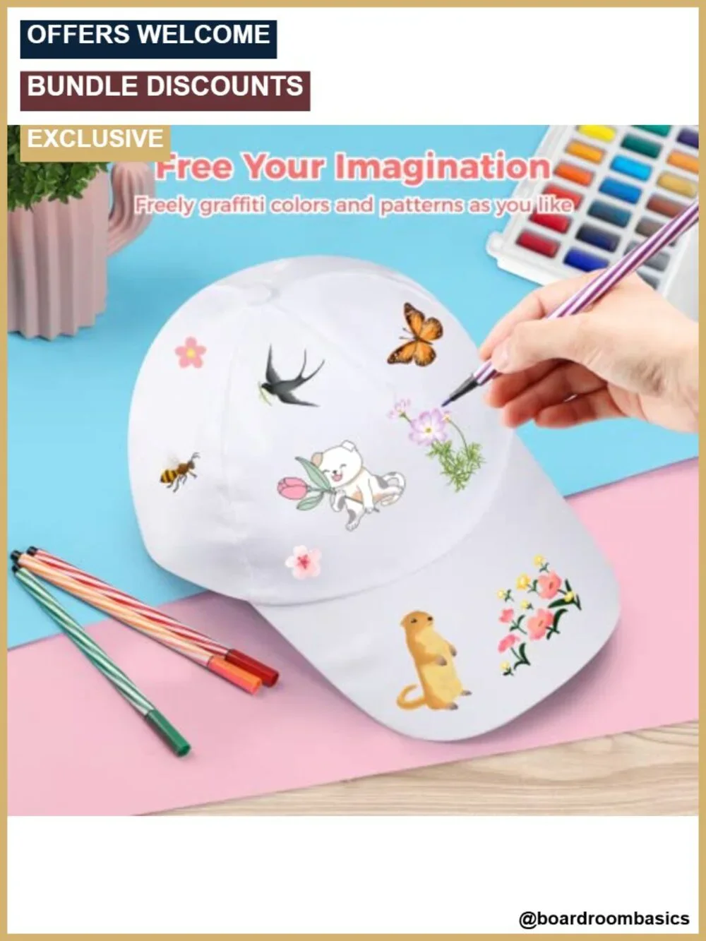 DIY Kids Baseball Cap 30 Pack Blank White Hats for Painting Party Favors
